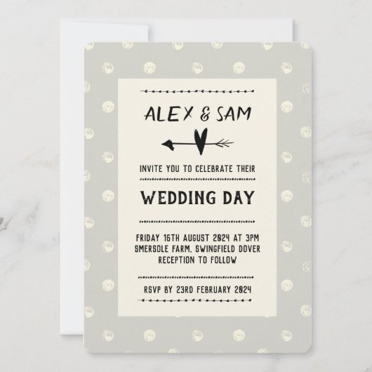 Hochzeitsvortrag Modernes Design Einladung (Vorderseite)