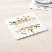 Hochzeitsvorzug im hübschen Rosa Blumengarten Untersetzer (angewinkelt)