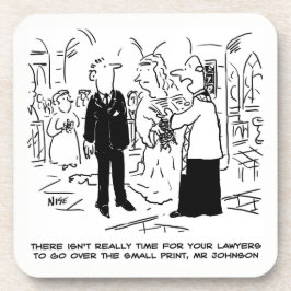 Hochzeitsvows Joke Vicar und Bridegroom auf einem Getränkeuntersetzer