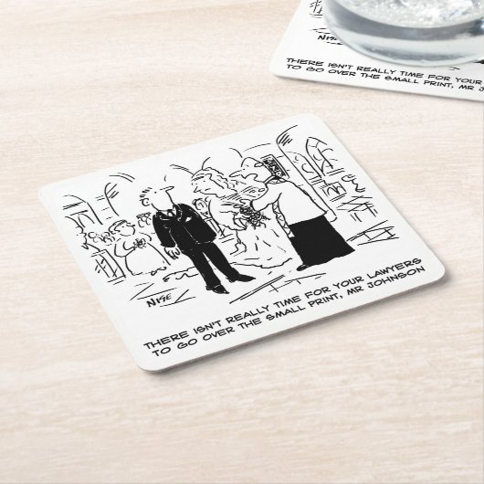 Hochzeitsvows Kleine gedruckte Vicar und Bridegroo Rechteckiger Pappuntersetzer (angewinkelt)