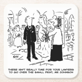 Hochzeitsvows Kleine gedruckte Vicar und Bridegroo Rechteckiger Pappuntersetzer