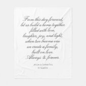 Hochzeitsvows Personalisierte Kalligraphie Neuaufl Fleecedecke (Vorderseite)