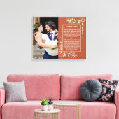 Hochzeitsvows Terracotta Grüne Foto Leinwanddruck (Insitu (Wohnzimmer))