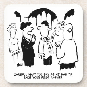 Hochzeitsvows Vikar und Trauzeuge. Funny Joke auf  Getränkeuntersetzer