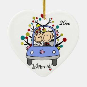 Hochzeitswagen 1. Weihnachtsgeschenk Keramikornament