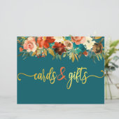 Hochzeitswagen & Geschenke - Aquamarin & orange Ho (Stehend Vorderseite)