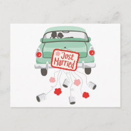 Hochzeitswagen Postkarte