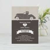 Hochzeitswagen - Zwei-Gay-Hochzeit Einladung (Stehend Vorderseite)