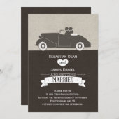 Hochzeitswagen - Zwei-Gay-Hochzeit Einladung (Vorne/Hinten)