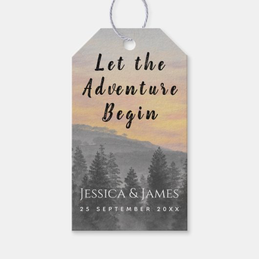 Hochzeitswald Berg Lasse Erlebnisbeginn Geschenkanhänger (Vorderseite)