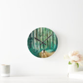 Hochzeitswaldlandschaft Runde Wanduhr (Zuhause)