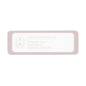 Hochzeitswappen-Monogramm Rosarot Rücksendeadresse (Vorne)