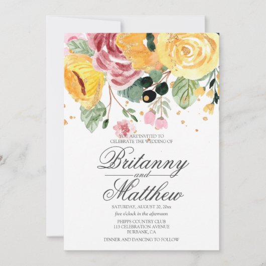 Hochzeitswasser Einladung (Vorderseite)