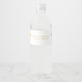 Hochzeitswasser Flasche Etikett Gold Herzen (Vorderseite)