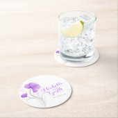 Hochzeitswasserfarbe Blume lila Untersetzer (Vor Ort)