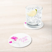 Hochzeitswasserfarbe Blume Rosa Papier Untersetzer (Vor Ort)