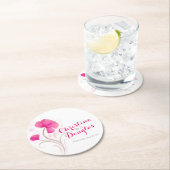 Hochzeitswasserfarbe Blume rosa rosa Untersetzer (Vor Ort)