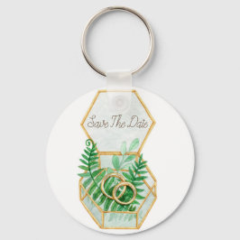 Hochzeitswasserfarbe mit Blätter von Farn und Hoch Schlüsselanhänger