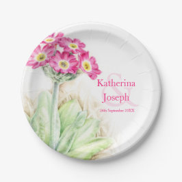 Hochzeitswasserfarbe Primula Papierplatte Pappteller