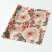 Hochzeitswasserfarbe Rose Blumenbeige hübsch niedl Geschenkpapier (Ungerollt)