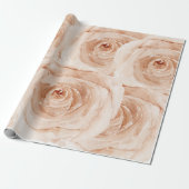 Hochzeitswasserfarbe Rose Modernes beige Party Geschenkpapier (Ungerollt)