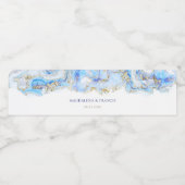 Hochzeitswasserflasche aus blauem Marmor Wasserflaschenetikett (Einzelnes Label)