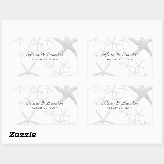 Hochzeitswasserflasche Rechteckiger Aufkleber (Blatt)