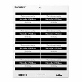 Hochzeitswasserflaschen mit schwarz-weißem Streife (Vorne)