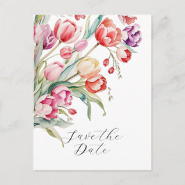 Hochzeitswassertulips Save the Date Postkarte