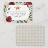 Hochzeitswebseite UAWG Watercolor Herbst Blumengra Visitenkarte (Vorne/Hinten)