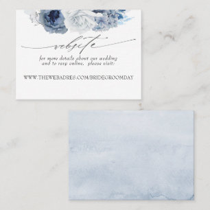 Hochzeitswebsite Dusty Blue Blumen Visitenkarte