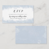 Hochzeitswebsite Dusty Blue Watercolor UAWG Begleitkarte (Vorne/Hinten)