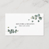 Hochzeitswebsite Eukalyptus grün Beilage Karte (Rückseite)