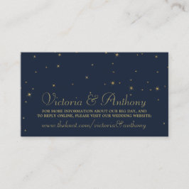 Hochzeitswebsite für elegante Navy & Gold Falling  Begleitkarte