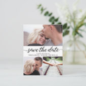 Hochzeitswebsite für Minimalistische Fotos mit ele Einladung (Stehend Vorderseite)