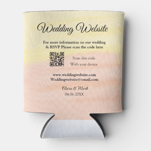 Hochzeitswebsite Hinzufügen von Q R-Code-Prüfung N Dosenkühler (Vorderseite)