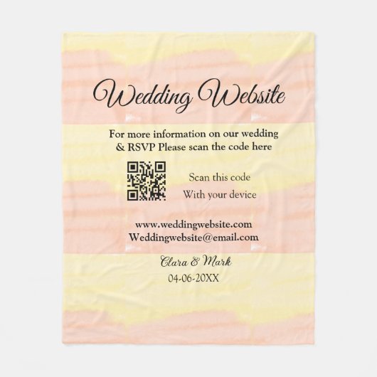 Hochzeitswebsite Hinzufügen von Q R-Code-Prüfung N Fleecedecke (Vorderseite)