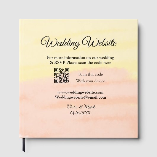 Hochzeitswebsite Hinzufügen von Q R-Code-Prüfung N Gästebuch (Vorderseite)
