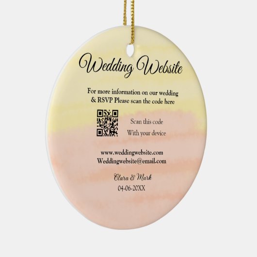 Hochzeitswebsite Hinzufügen von Q R-Code-Prüfung N Keramik Ornament (Rechts)