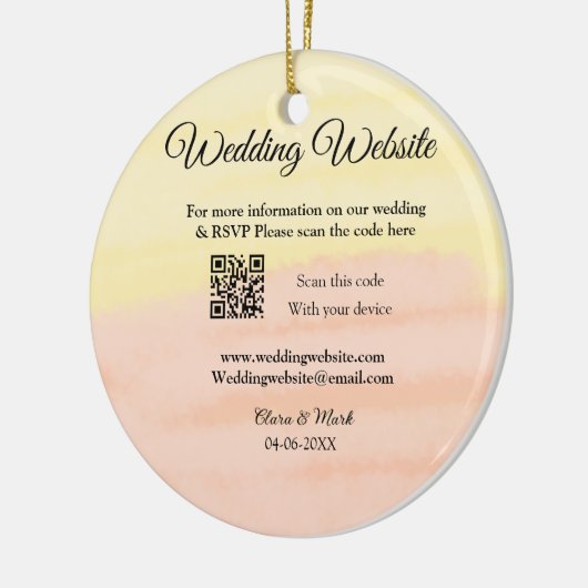 Hochzeitswebsite Hinzufügen von Q R-Code-Prüfung N Keramik Ornament (Links)