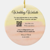 Hochzeitswebsite Hinzufügen von Q R-Code-Prüfung N Keramik Ornament (Hinten)