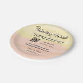 Hochzeitswebsite Hinzufügen von Q R-Code-Prüfung N Pappteller (Schrägansicht)