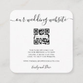Hochzeitswebsite Karteneinstecken QR CODE-Foto auf Begleitkarte (Vorderseite)