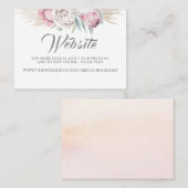 Hochzeitswebsite Pampas Grass Pink Exotic Floral Visitenkarte (Vorne/Hinten)