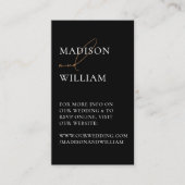 Hochzeitswebsite QR Code Black Modern Begleitkarte (Vorderseite)