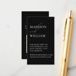 Hochzeitswebsite QR Code Black Modern Begleitkarte