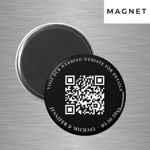Hochzeitswebsite QR-Code Details RSVP schwarz weiß Magnet