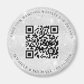 Hochzeitswebsite-QR-Code-Details RSVP Silber Magnet (Vorne)