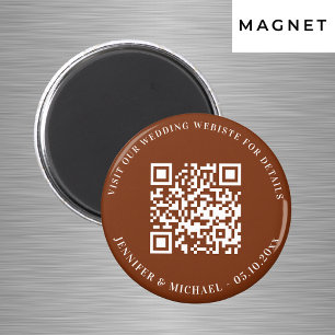 Hochzeitswebsite-QR-Code-Details RSVP verbranntes Magnet
