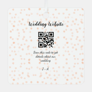 Hochzeitswebsite QR-Code für Details scannen orang Ornament Aus Metall